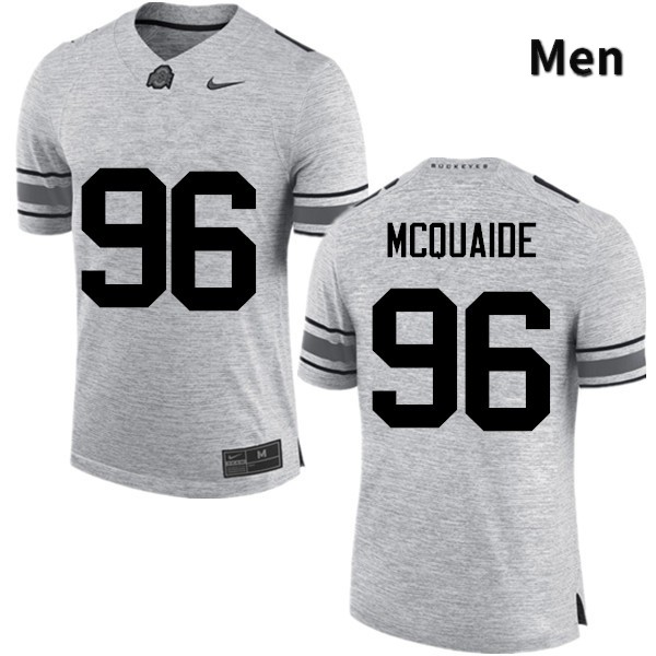 Ohio State Buckeyes Jake McQuaide Men's #96 Gray Game Stitched College Football Jersey